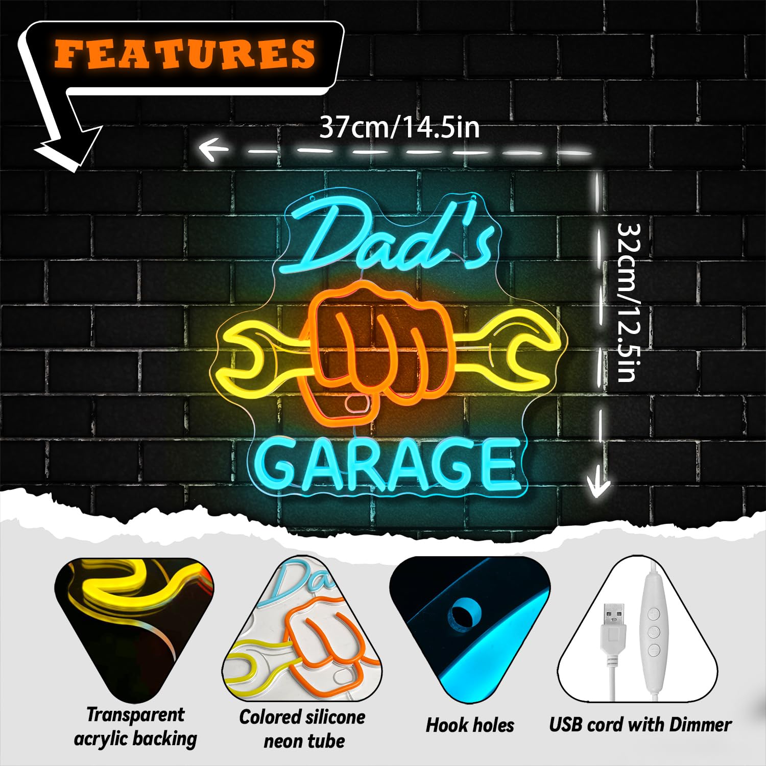 Dad’s Garage Neon Sign for Wal - Auto Repair Shop Design ulasan dan harga